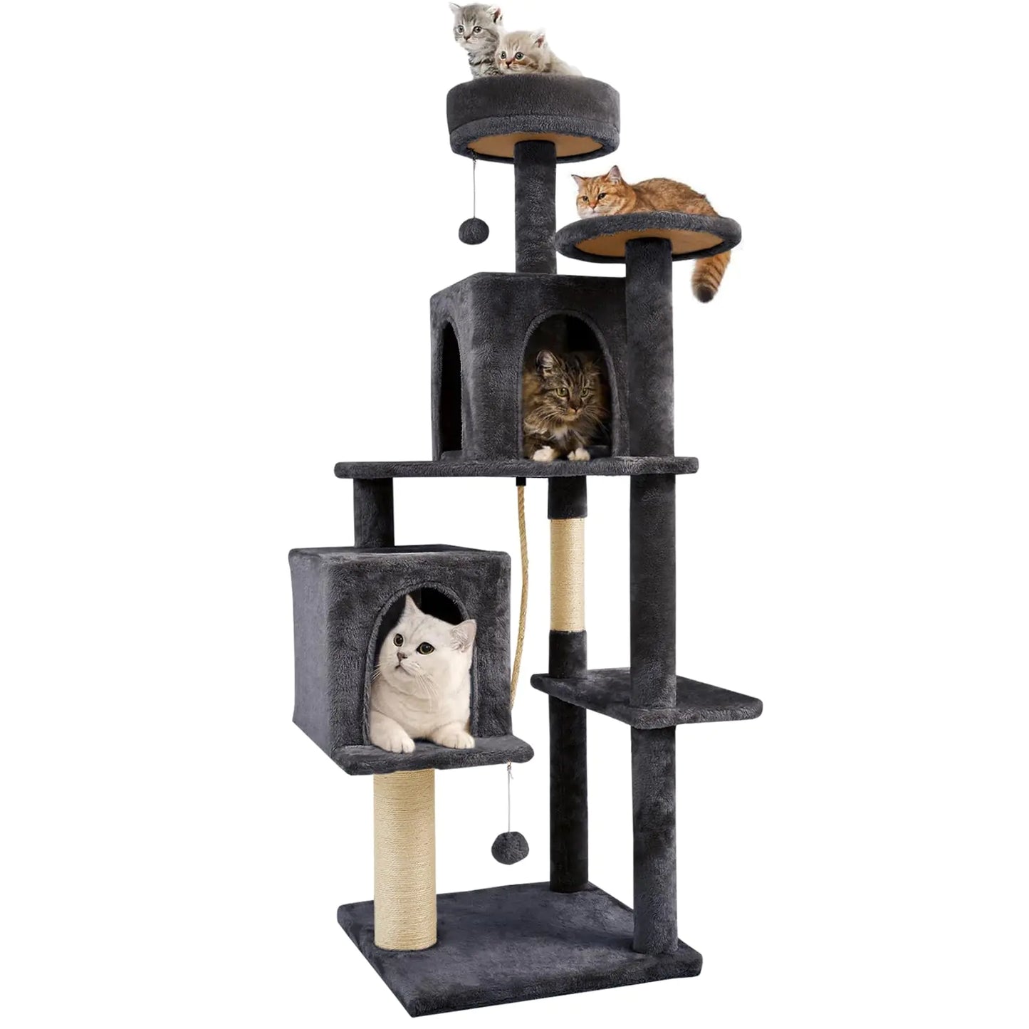 TSCOMON Deluxe 59" Cat Play Tower