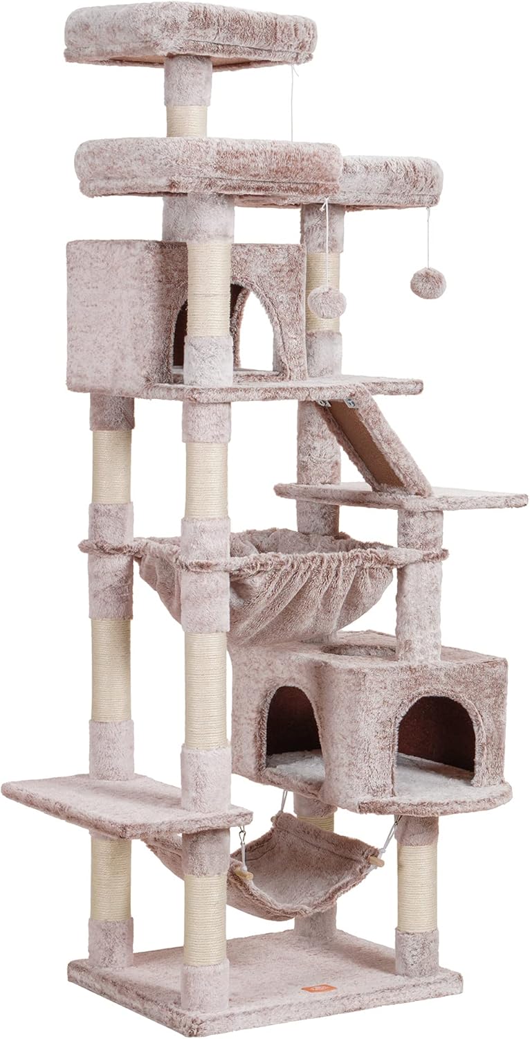 73" Tall Cat Tree - Heavy-Duty Tower for Large Indoor Cats