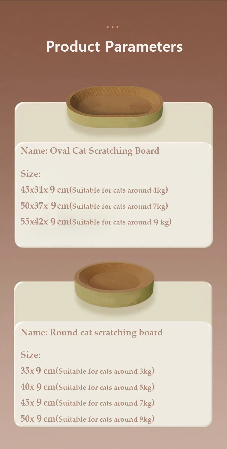 Durable Oval Cat Scratcher – Thickened Corrugated Cardboard Bed & Scraping Pad