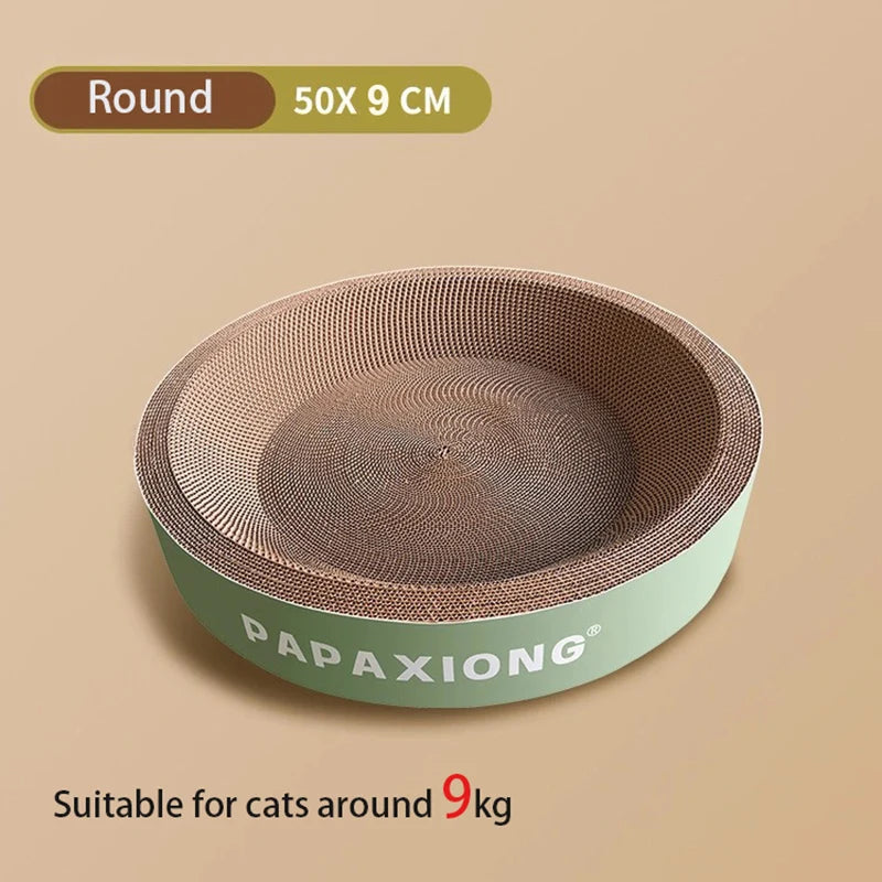 Durable Oval Cat Scratcher – Thickened Corrugated Cardboard Bed & Scraping Pad