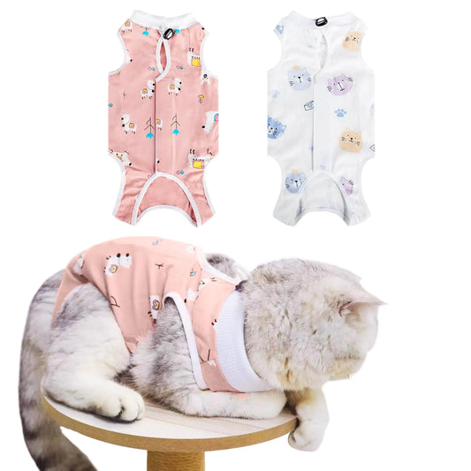 Cat Recovery Onesie 2-Pack - Adjustable & Protective