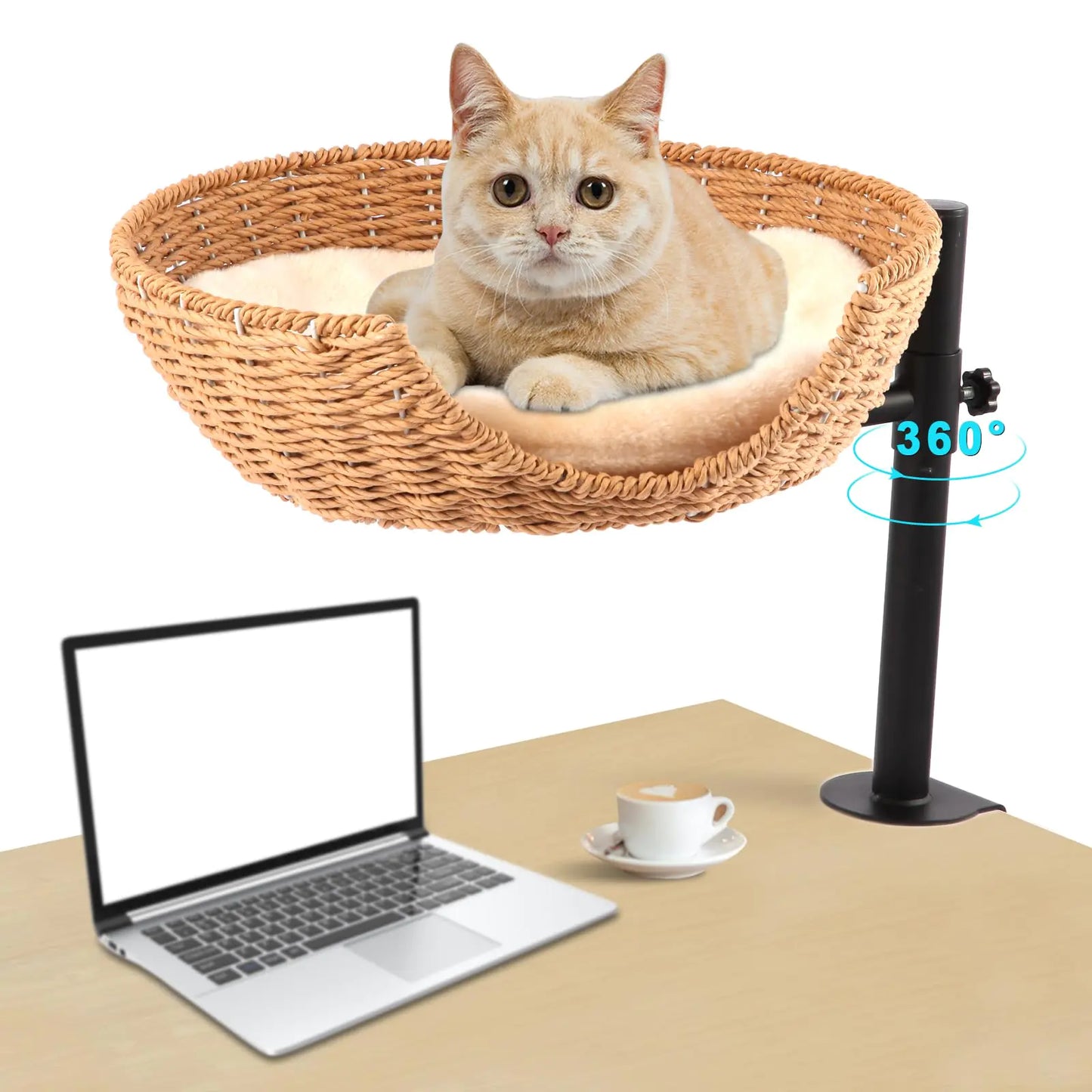 Elevated Rotating Cat Hammock – Supports Pets Up to 44lbs