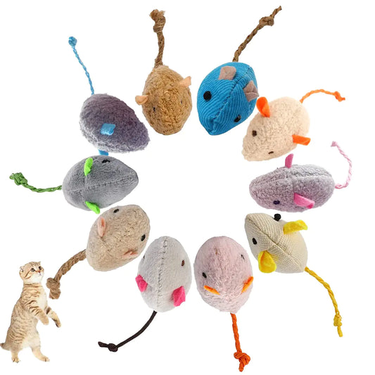 FurryFun Catnip Mice Toy Pack - 6 Colorful Plushies for Cats