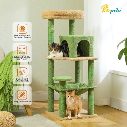 5-Level Cat Tree – Sturdy Metal Frame, Large Hammock & Spacious Condo for Indoor Cats