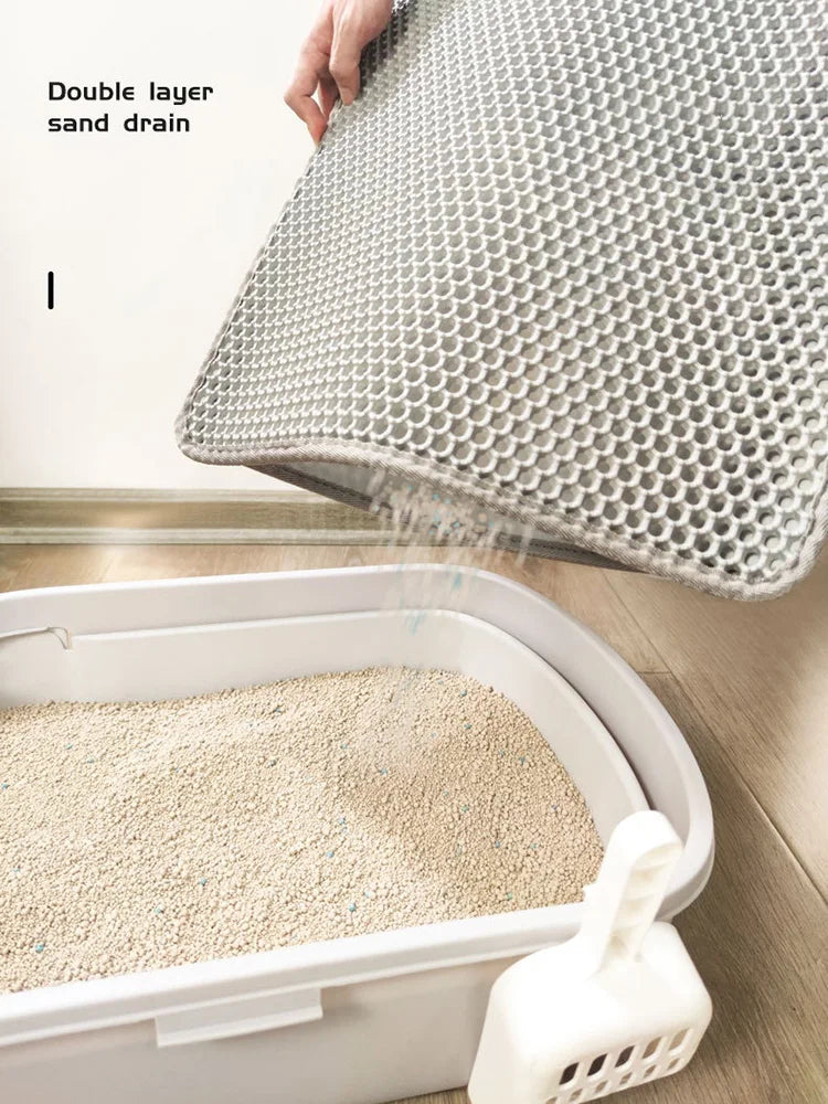 Waterproof Double-Layer Cat Litter Mat – Non-Slip, Easy to Clean & Washable