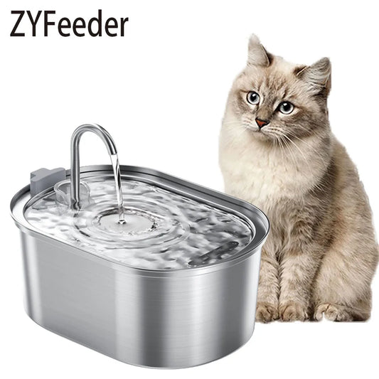 3.2L Smart Stainless Steel Cat Water Fountain – Ultra Quiet, Automatic Drinking Dispenser for Cats & Dogs