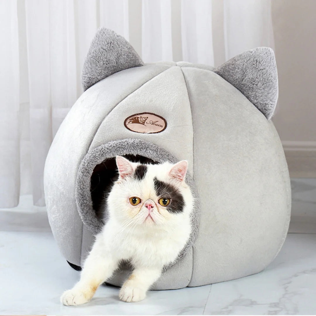 Cozy Cat Ear Pet Bed – Soft, Warm & Machine Washable for Small to Large Cats