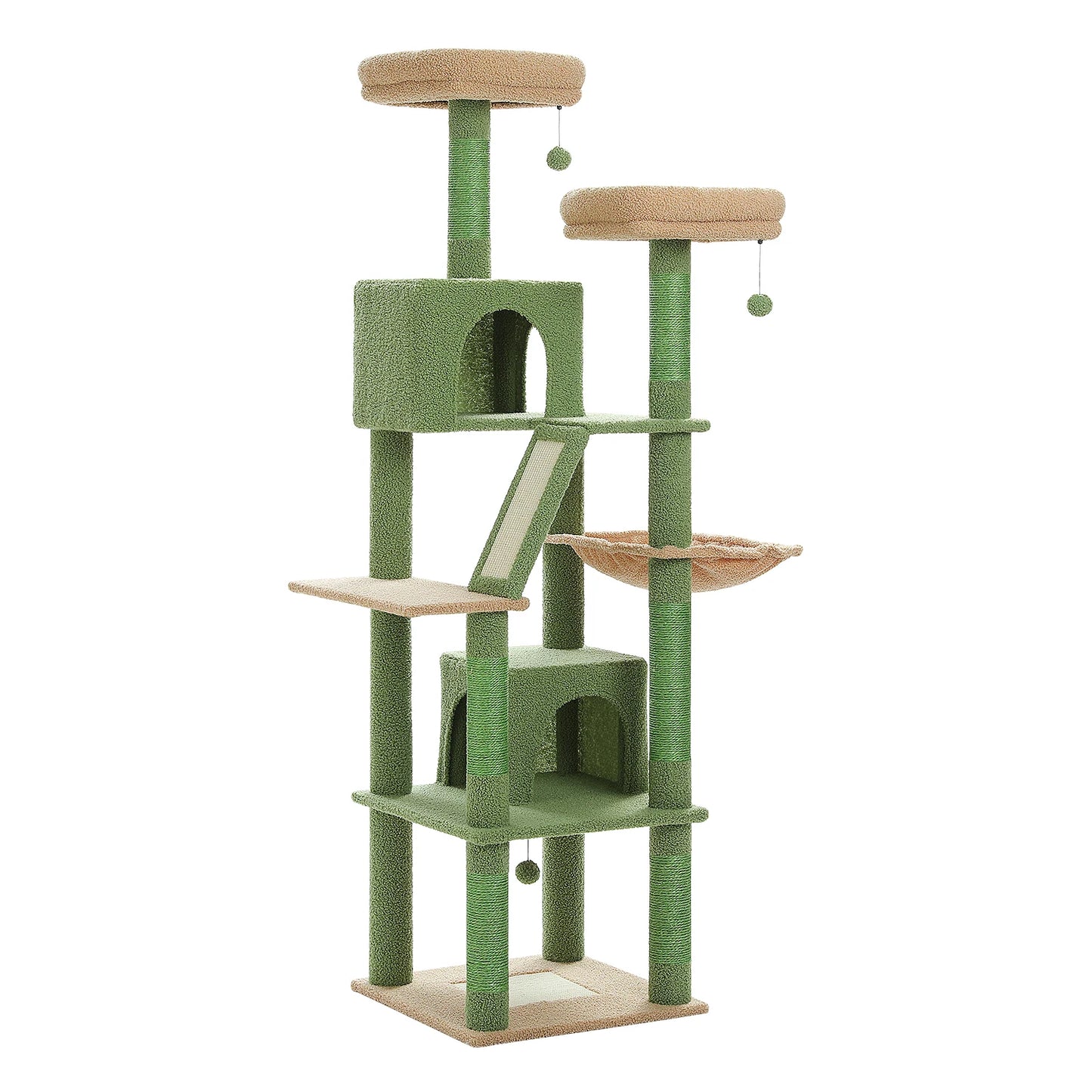 Tall Multi-Level Cat Tree – Large Perches, Hammock & Sisal Scratching Posts