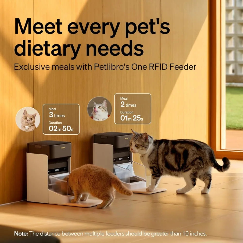 Smart Automatic Cat Feeder – 3L WiFi App Control, RFID Collar Tag, Exclusive Multi-Pet Feeding & Real-Time Monitoring