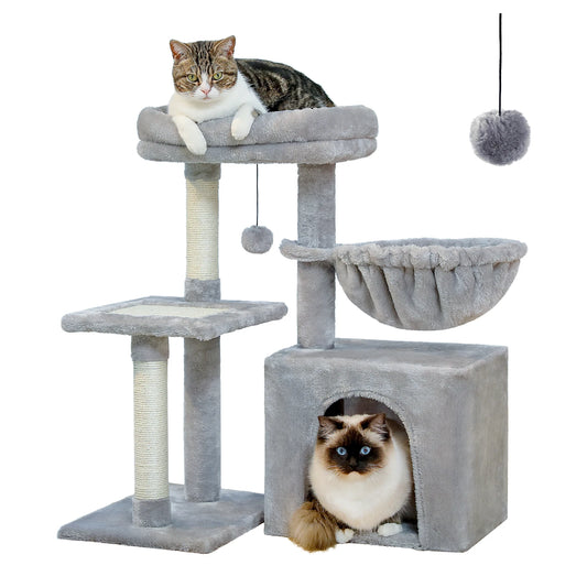 Adjustable Shape, Large Hammock & Removable Perch for Indoor Cats