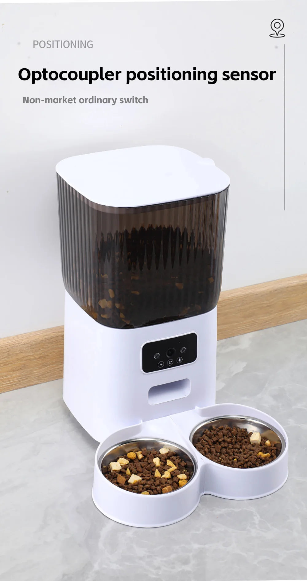 5L Smart Auto Cat Feeder with HD Camera – WiFi Control, Voice Recorder & Dual Power