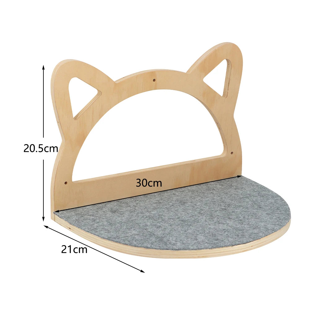 Wall-Mounted Curved Cat Bed – Stylish Floating Perch & Climbing Shelf for Indoor Cats