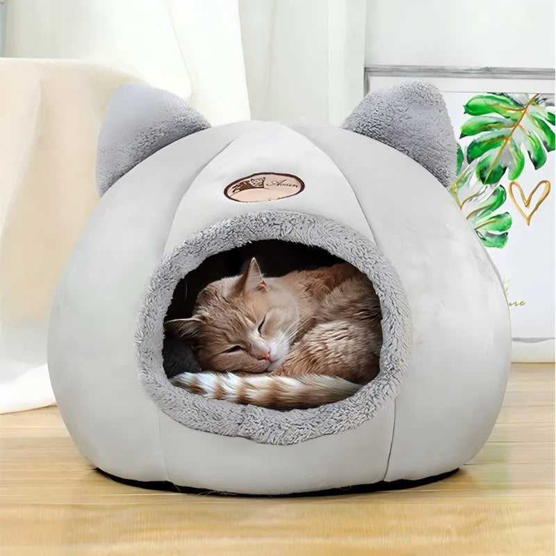 Cozy Cat Ear Pet Bed – Soft, Warm & Machine Washable for Small to Large Cats