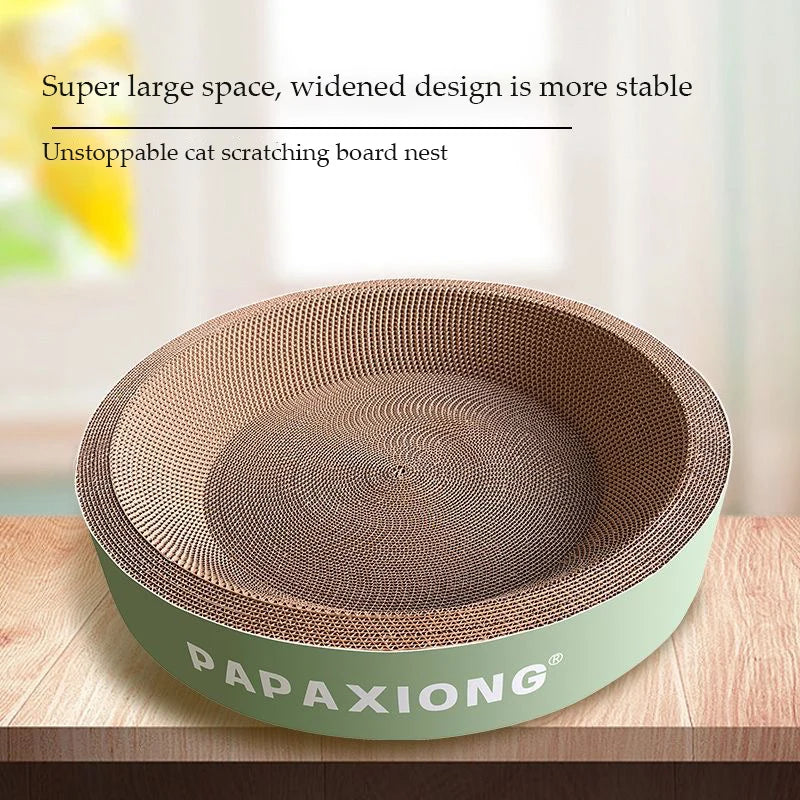 Durable Oval Cat Scratcher – Thickened Corrugated Cardboard Bed & Scraping Pad