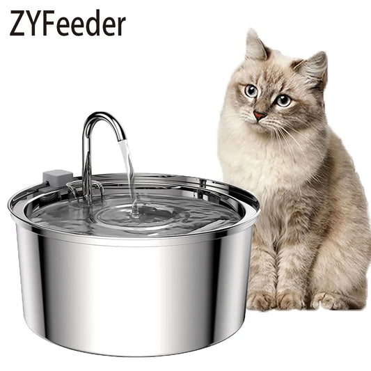 Stainless Steel Smart Pet Water Fountain – Ultra-Quiet, USB Powered, 3L Capacity for Cats & Dogs