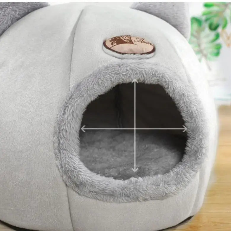 Cozy Cat Ear Pet Bed – Soft, Warm & Machine Washable for Small to Large Cats