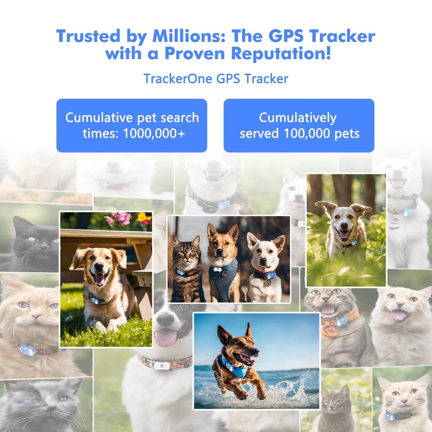 Smart GPS Pet Tracker – 4G LTE Waterproof Locator with Bell & Light Search, Real-Time Tracking & Safe Zone Alerts