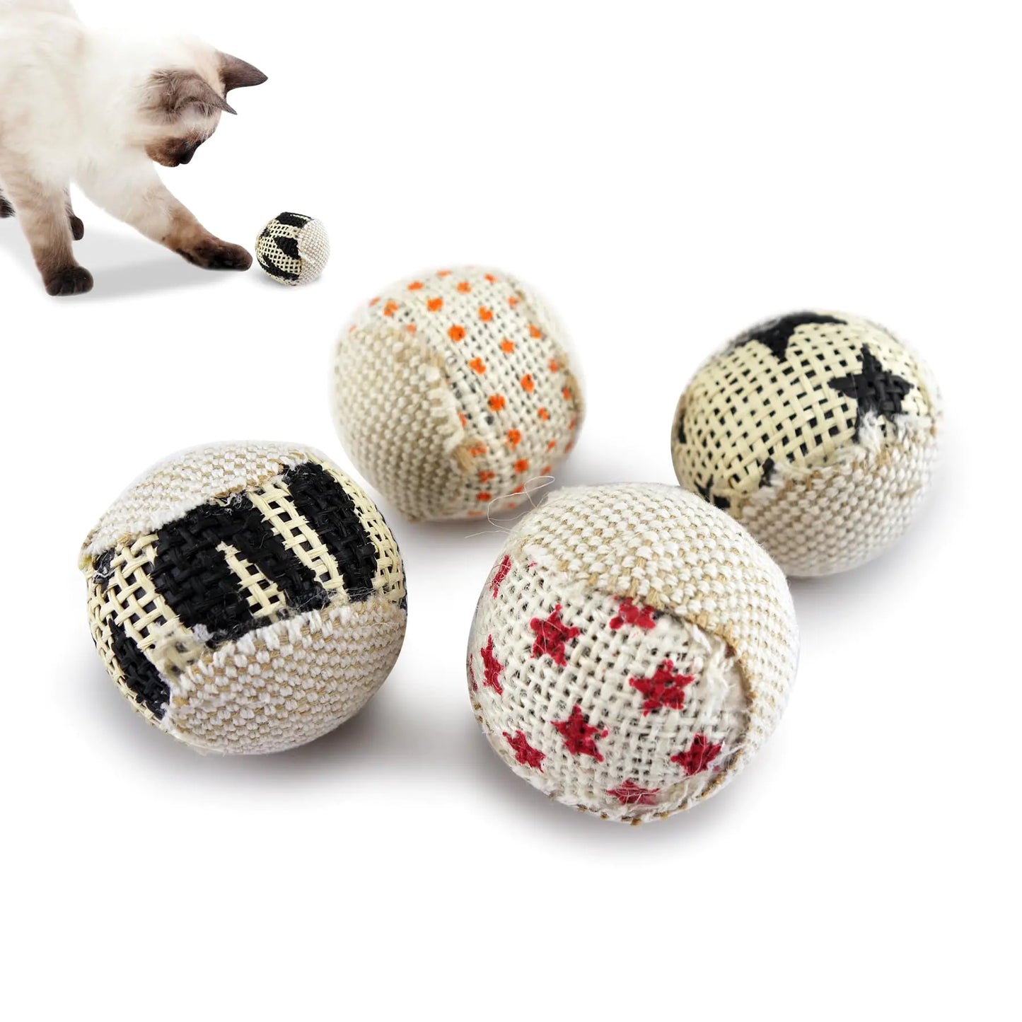 Canvas Cat Play Balls 4-Pack