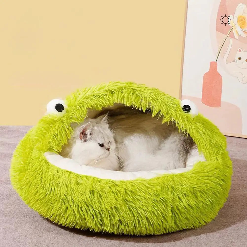 Froggy Plush Pet Nest for Cats and Small Dogs